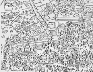 Detail van London Wall ten oosten van Smithfield uit Civitas Londinium